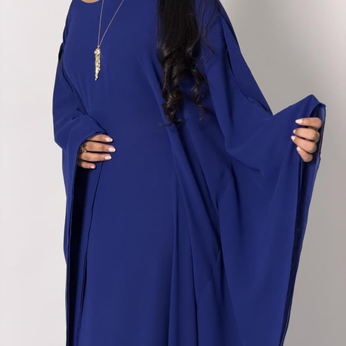 جلابيه شيفون نيلي