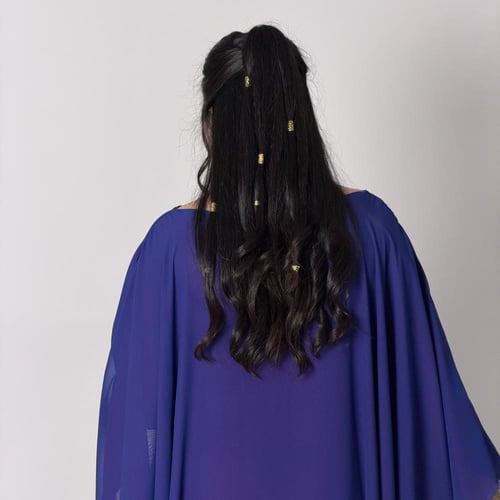 جلابيه شيفون نيلي و فوشي