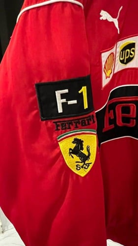 فيراري جاكيت احمر | Red Ferrari racing vintage jac...