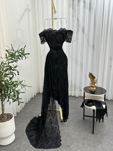 فستان دانتيل اسود انيق