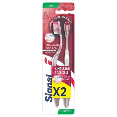 Signal Pink Salt Soft Toothbrush, 2 Pack