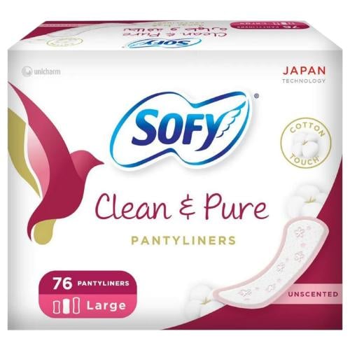 Sofy Unscented Daily Pads, Large, 76 Pads