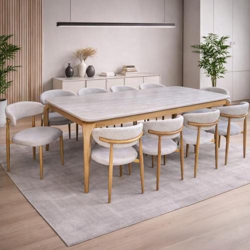 طاوله طعام بديل رخام 10 كرسي 80*104*224