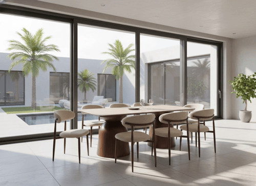 طاوله طعام سيراميك 8 كرسي 75*90*180