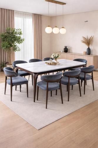 طاوله طعام بديل رخام 8 كرسي 80*104*180