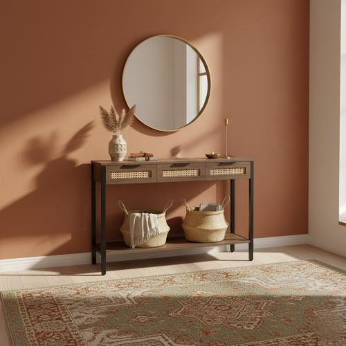 مدخل استقبال-خشب-بني-80x40x120سم