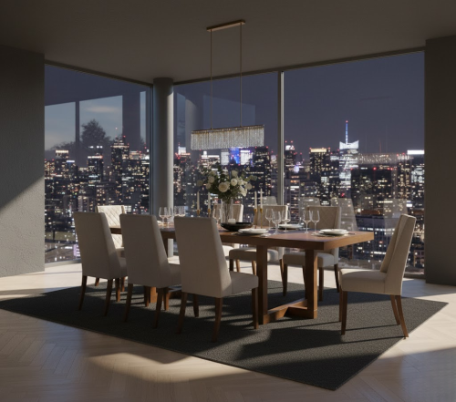 طاوله طعام خشب ماليزي 8 كرسي 70*106*213سم