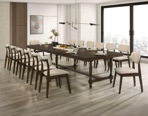 طاوله طعام خشب ماليزي 14 كرسي- 360 * 120 سم