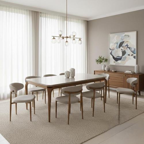 طاوله طعام بديل رخام 8 كرسي 80*104*180