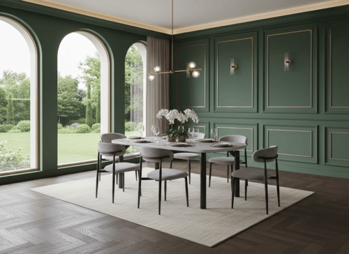 طاولة طعام رخام 6 كرسي 75*100*180 سم