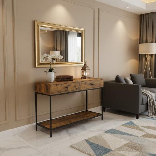 مدخل استقبال-خشب-بني- 80x40x120سم