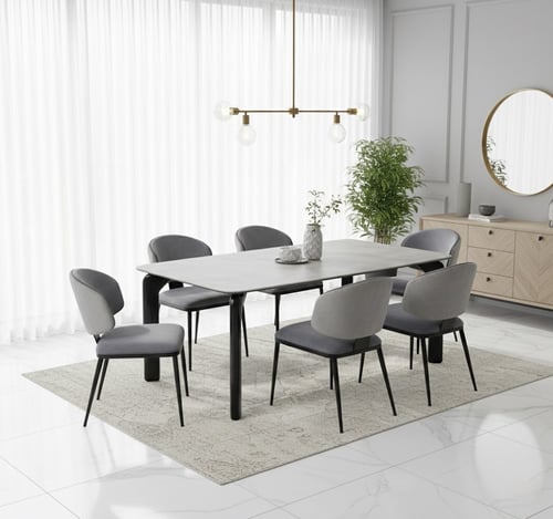 طاوله طعام رخام ملكي 6 كرسي74*90*160