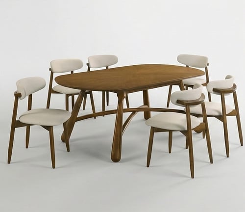 طاوله طعام خشب ماليزي 6 كرسي76*100*200