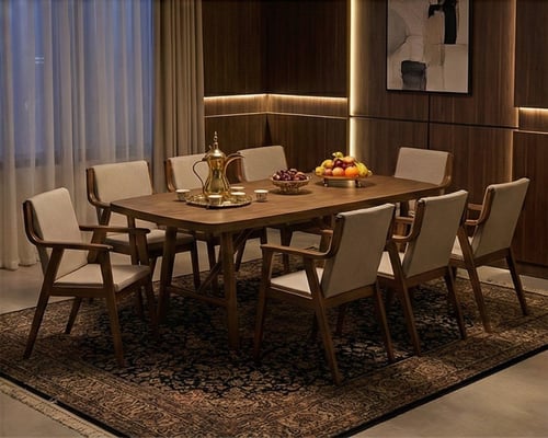 طاوله طعام خشب ماليزي 8 كرسي76*100*200