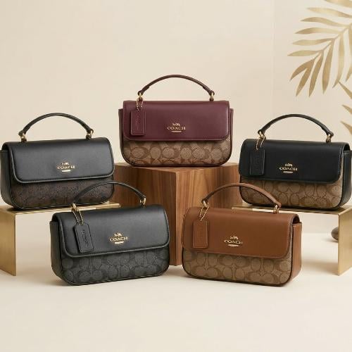حقيبة يد أنيقة بنقشة الشعار من Coach ماستر كوالتي
