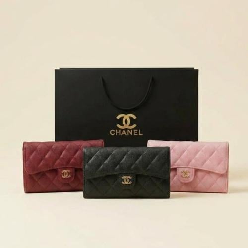 محفظة Chanel نسائية فاخرة كبير بتصميم كلاسيكي ماست...