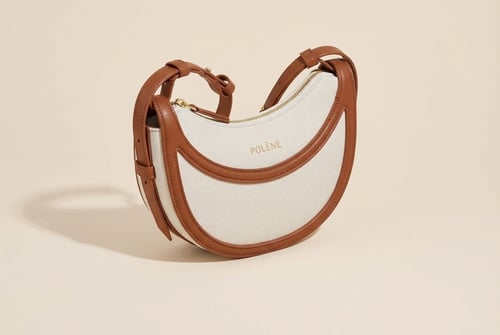 حقيبة يد من POLENE أنيقة بتصميم هلالي فاخر . ماستر...