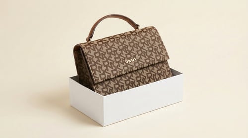 حقيبة دكني أنيقة بتصميم عصري و نقشة الشعار المميزه...