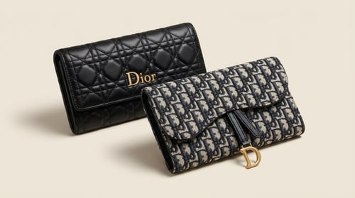 محفظة ديور فاخرة بتصميم أنيق و شعار حرف D المميز م...