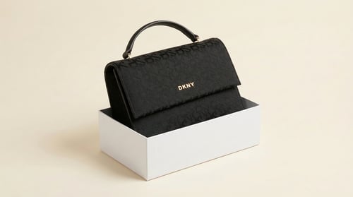 حقيبة دكني أنيقة بتصميم عصري و نقشة الشعار المميزه...