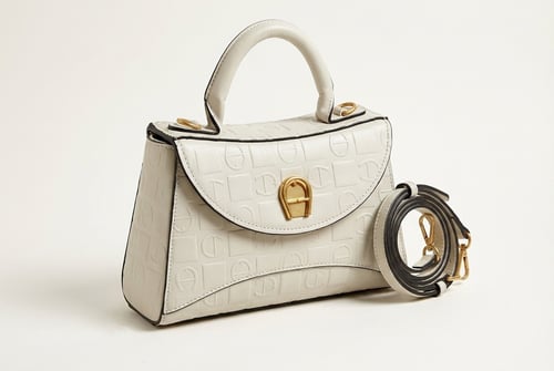 حقيبة يد Aigner فاخرة بتصميم منقوش ولمسات ذهبية أن...