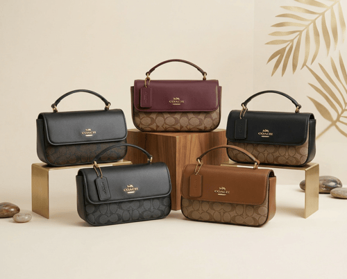 حقيبة يد أنيقة بنقشة الشعار من Coach ماستر كوالتي