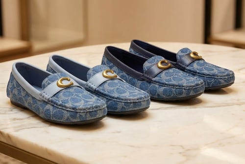 حذاء لوفر كوتش COACH نسائي بتصميم الدنيم الفاخر ما...