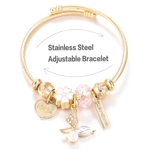 جديد الذهبي الفولاذ المقاوم للصدأ على شكل قلب فراش...