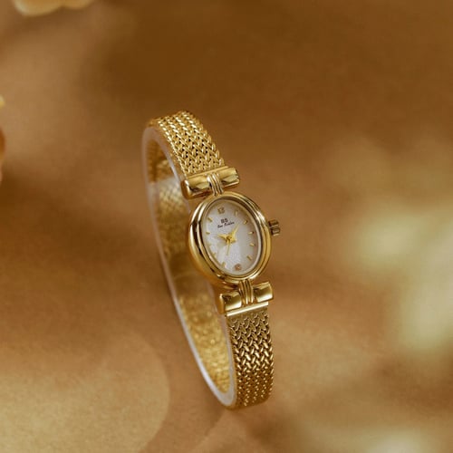 BS العلامة التجارية الأصلية ساعة للمرأة البيضاوي ا...