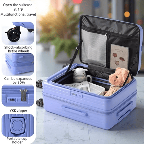 حقيبة قابلة للتوسيع بفتحة أمامية متعددة الوظائف مع...