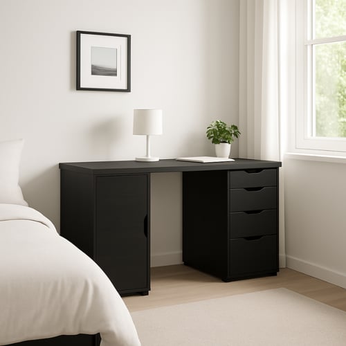 طاولة اليكسا 1سحاب وهمي (اسود)