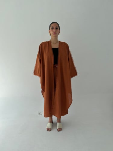 Open cardigan set/orange