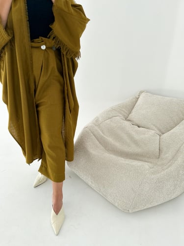 Open cardigan set/mustard