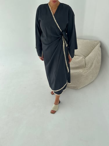 Wrap dress/dark gray