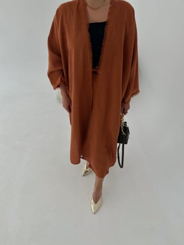 Open cardigan set/orange