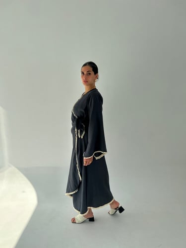 Wrap dress/dark gray