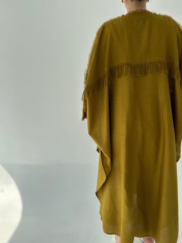 Open cardigan set/mustard