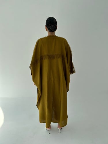 Open cardigan set/mustard