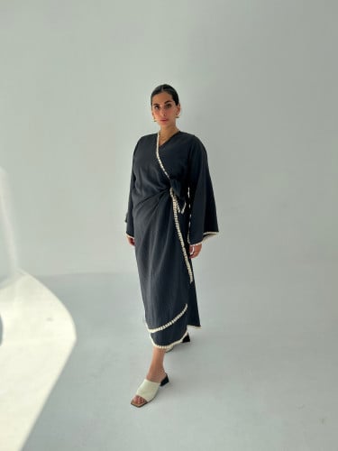Wrap dress/dark gray