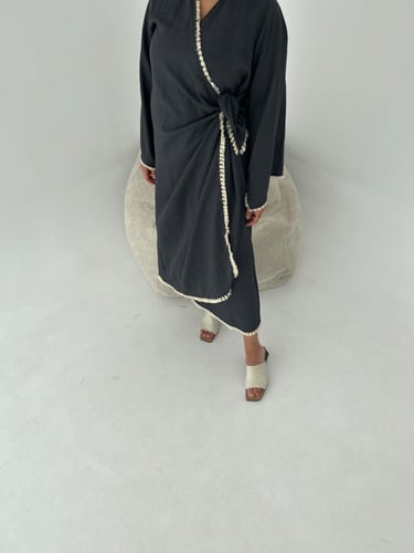 Wrap dress/dark gray