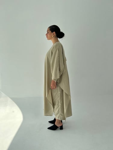 Open cardigan set/beige