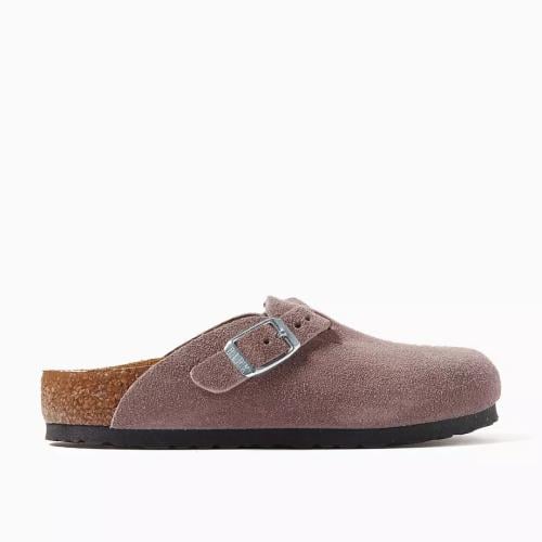 حذاء مفتوح من الخلف بوستن جلد شمواه