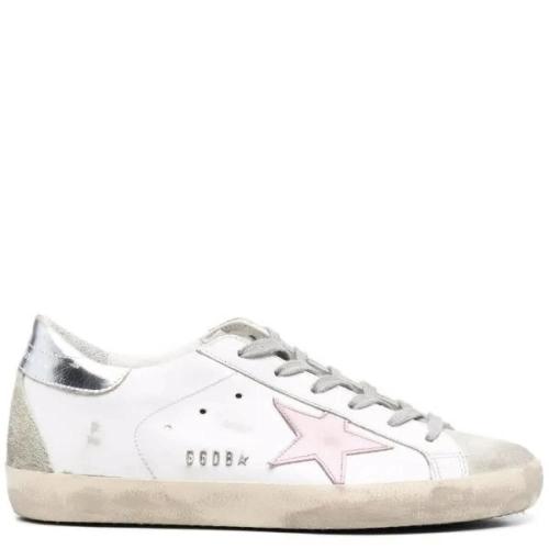 Golden goose Superstar distressed lace-up sneakers...