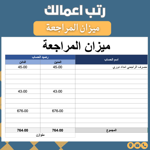 ميزان المراجعة - اكسل