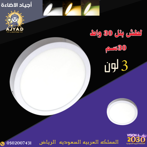 لطش بنل خارجي 30 واط 3 لون 30سم