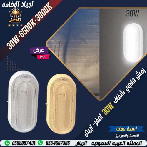 رمش ليد شفاف خرجي 30 واط