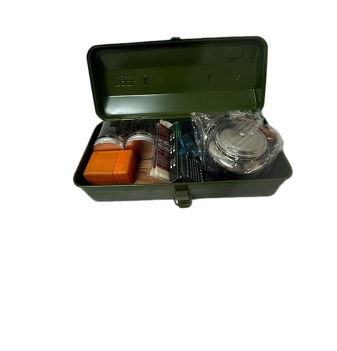 صندوق عزبة الشاي مع كامل الاغراض اللون الاخضر