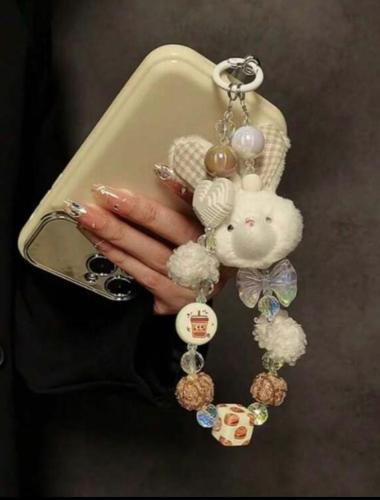 سلسلة يد على شكل دمية كرتونية لطيفة مع حبل قصير مع...