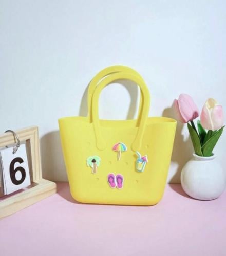 حقيبة يد مجوفة مثقبة من السيليكون، مناسبة للشاطئ و...