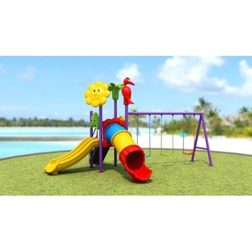 العاب خارجية زحليقه مع ثلاث مراجيح